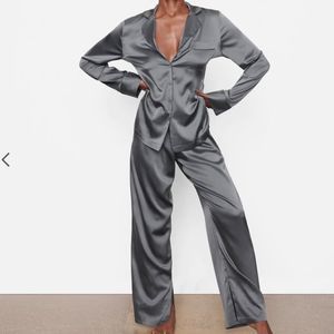 SKIMS Silk Sleep Pajama Pant Size XXS Color GUNMETAL